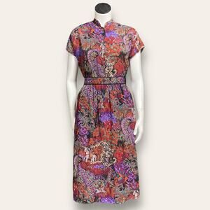 1990s mandarin style blouse w/ skirt set size 10 California Girl